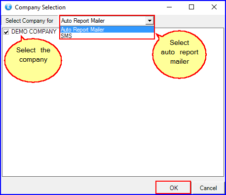 Company Selection Window